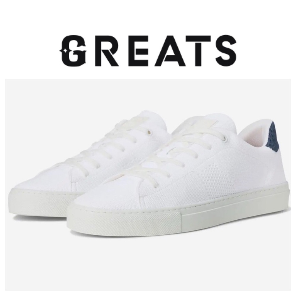 NWOB GREATS BROOKLYN G-Knit White / Navy Sneakers Mens Size: 11